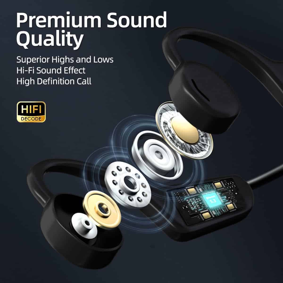 Audífono Bluetooth Gulanxo Open, Cancelación de Ruido con - Imagen 4