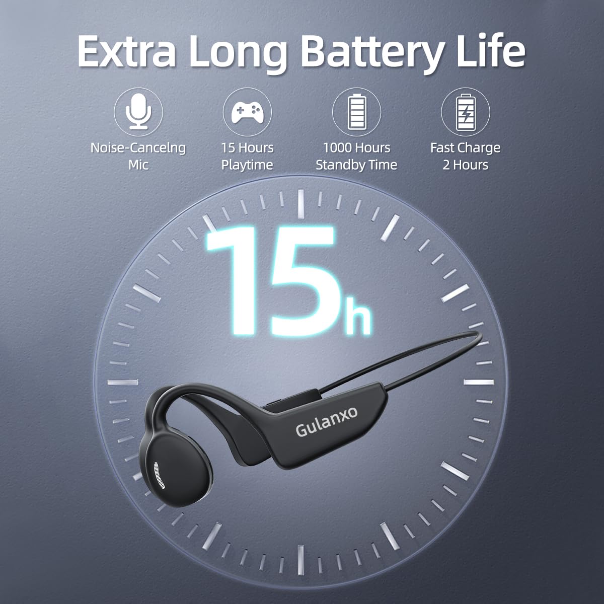 Audífono Bluetooth Gulanxo Open, Cancelación de Ruido con - Imagen 5