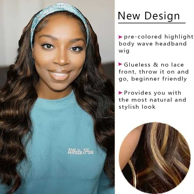 Pelucas de Cabello Humano Ombre Headband #4/27 Destacado - Imagen 6