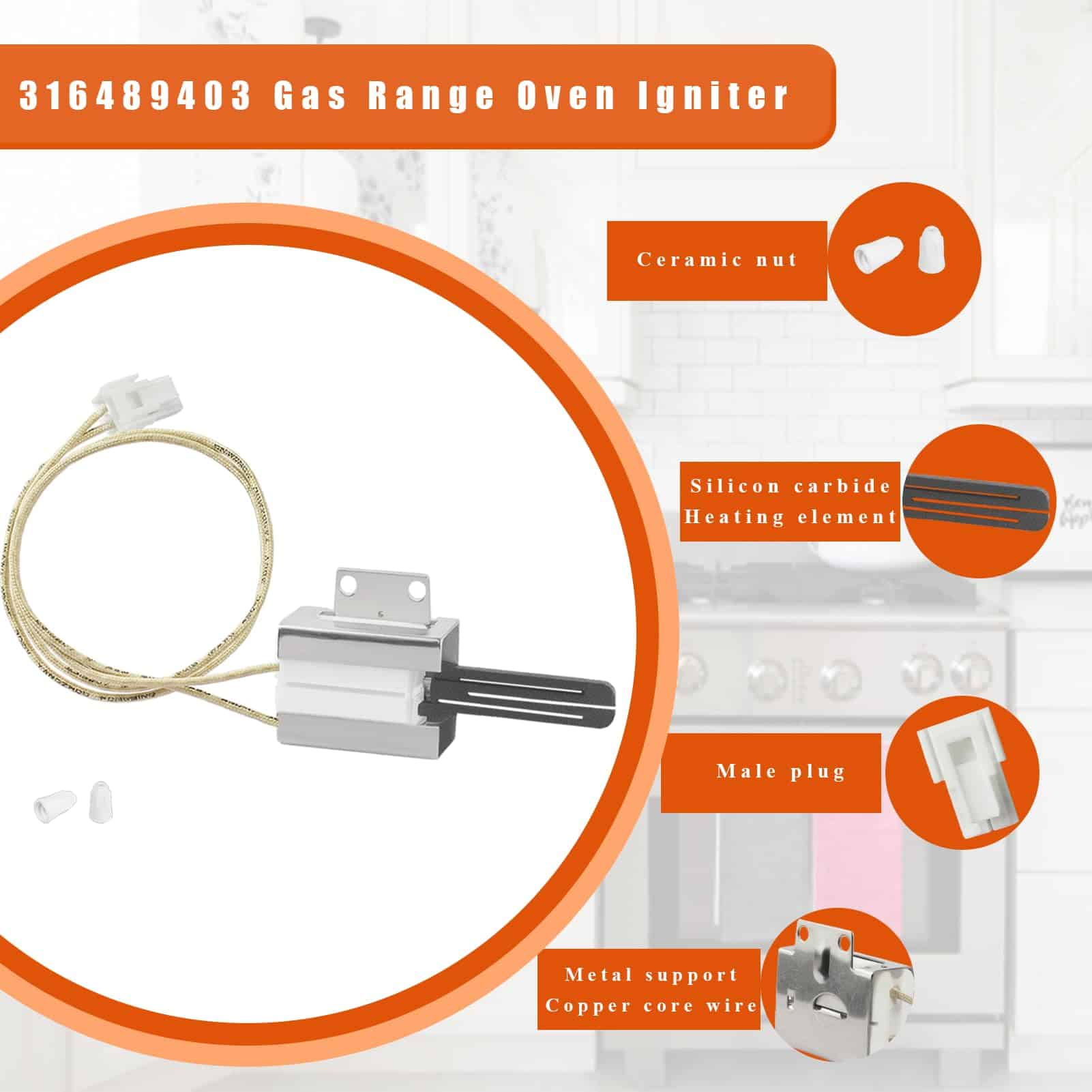 Actualización 2025 316489403 Ignitor de Horno de Cocina a - Imagen 3