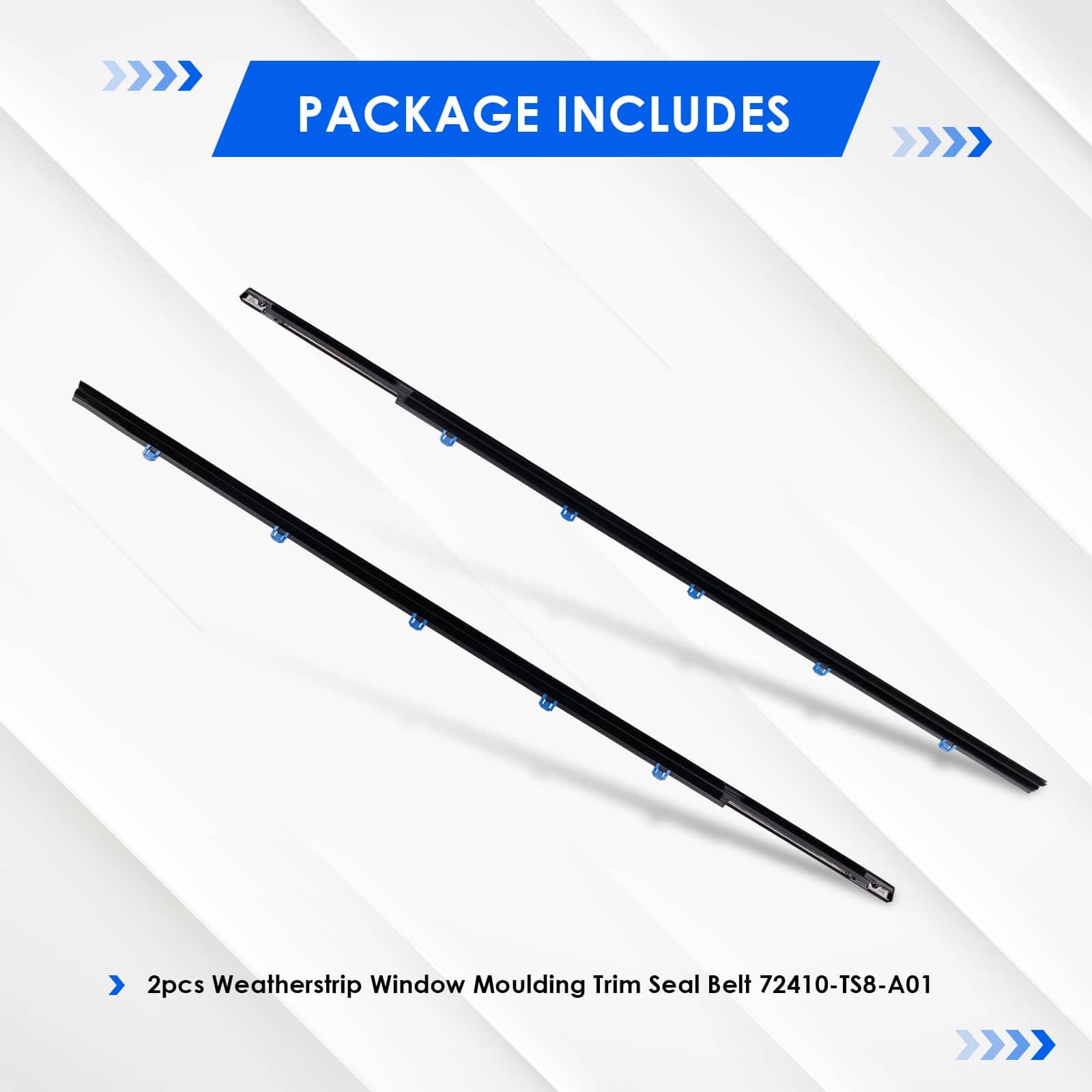 2PCS Weatherstrip Window Moulding Trim Seal Belt Driver & - Imagen 8