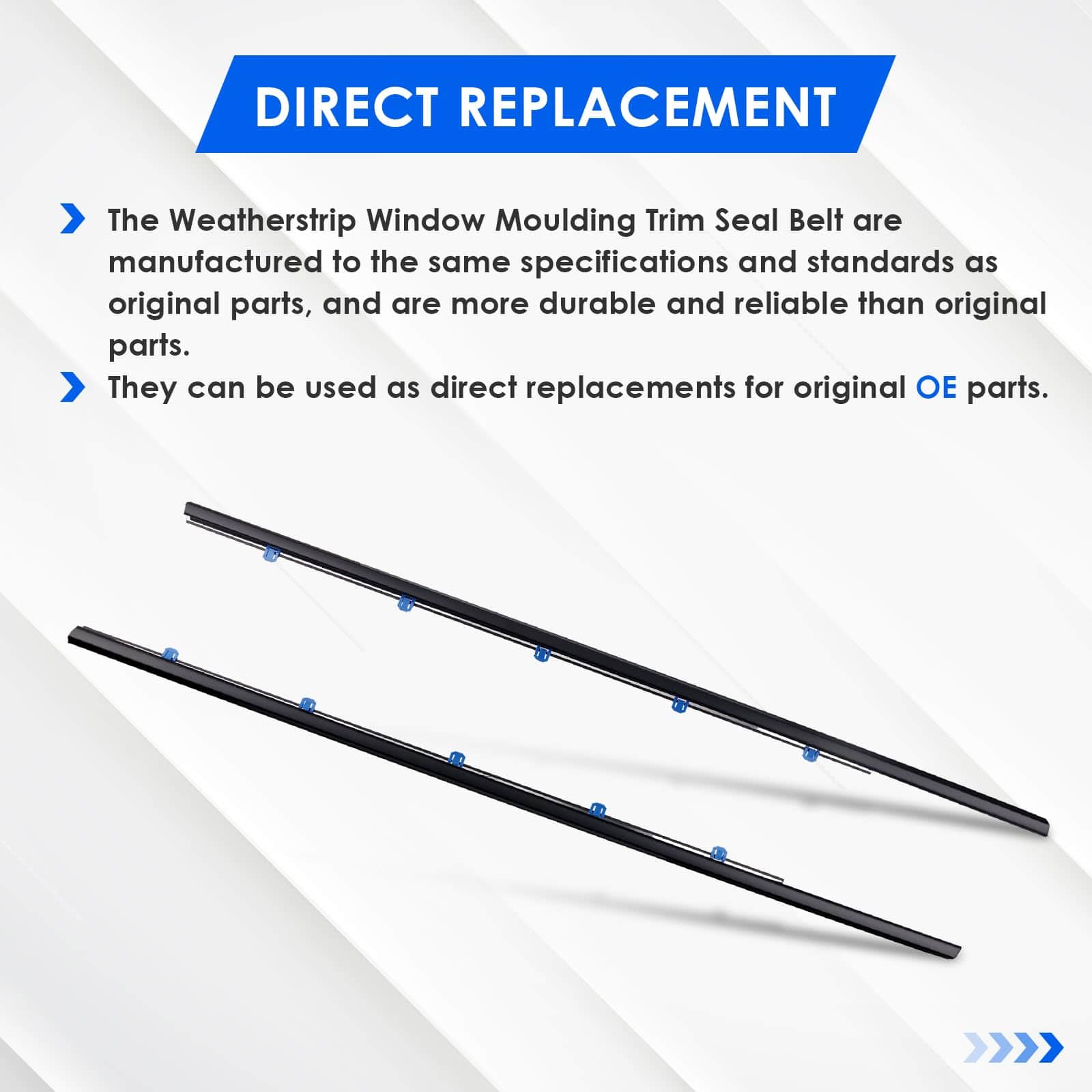 2PCS Weatherstrip Window Moulding Trim Seal Belt Driver & - Imagen 6