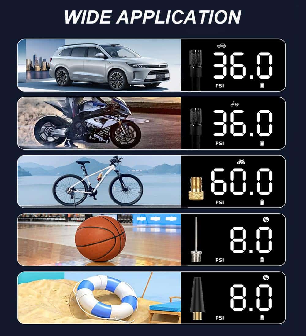 Inflador de neumáticos YACCA, Compresor de aire portátil - Imagen 4