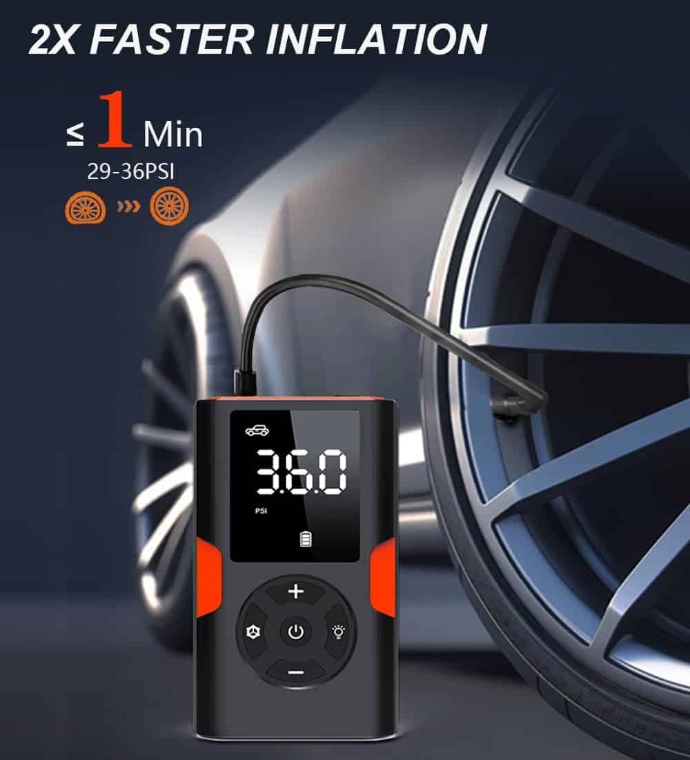 Inflador de neumáticos YACCA, Compresor de aire portátil - Imagen 3