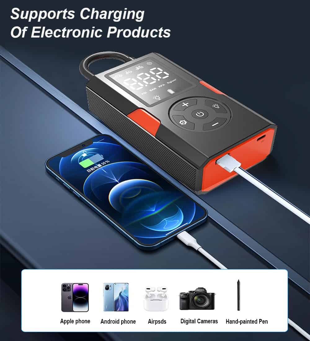 Inflador de neumáticos YACCA, Compresor de aire portátil - Imagen 6