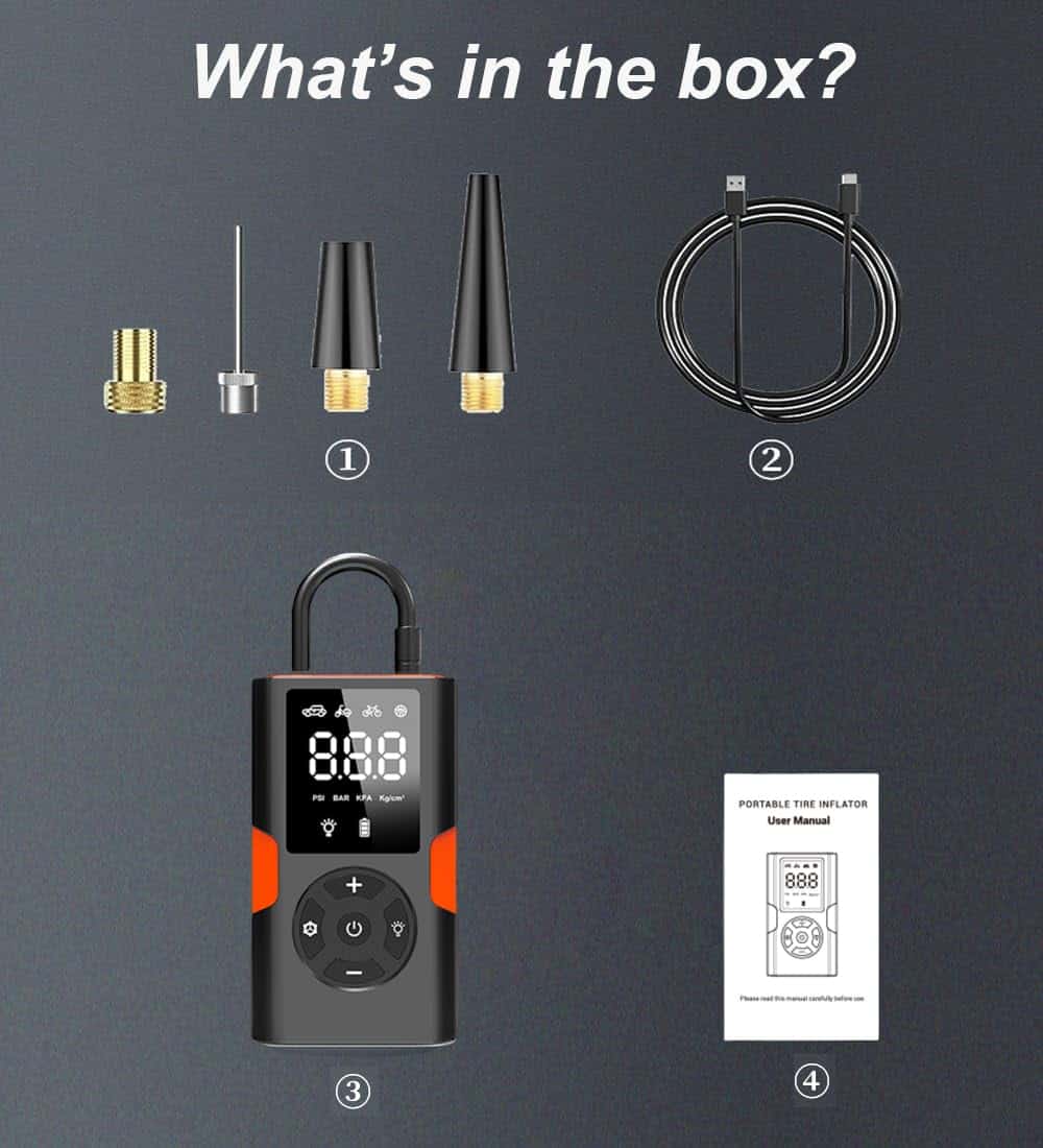 Inflador de neumáticos YACCA, Compresor de aire portátil - Imagen 7