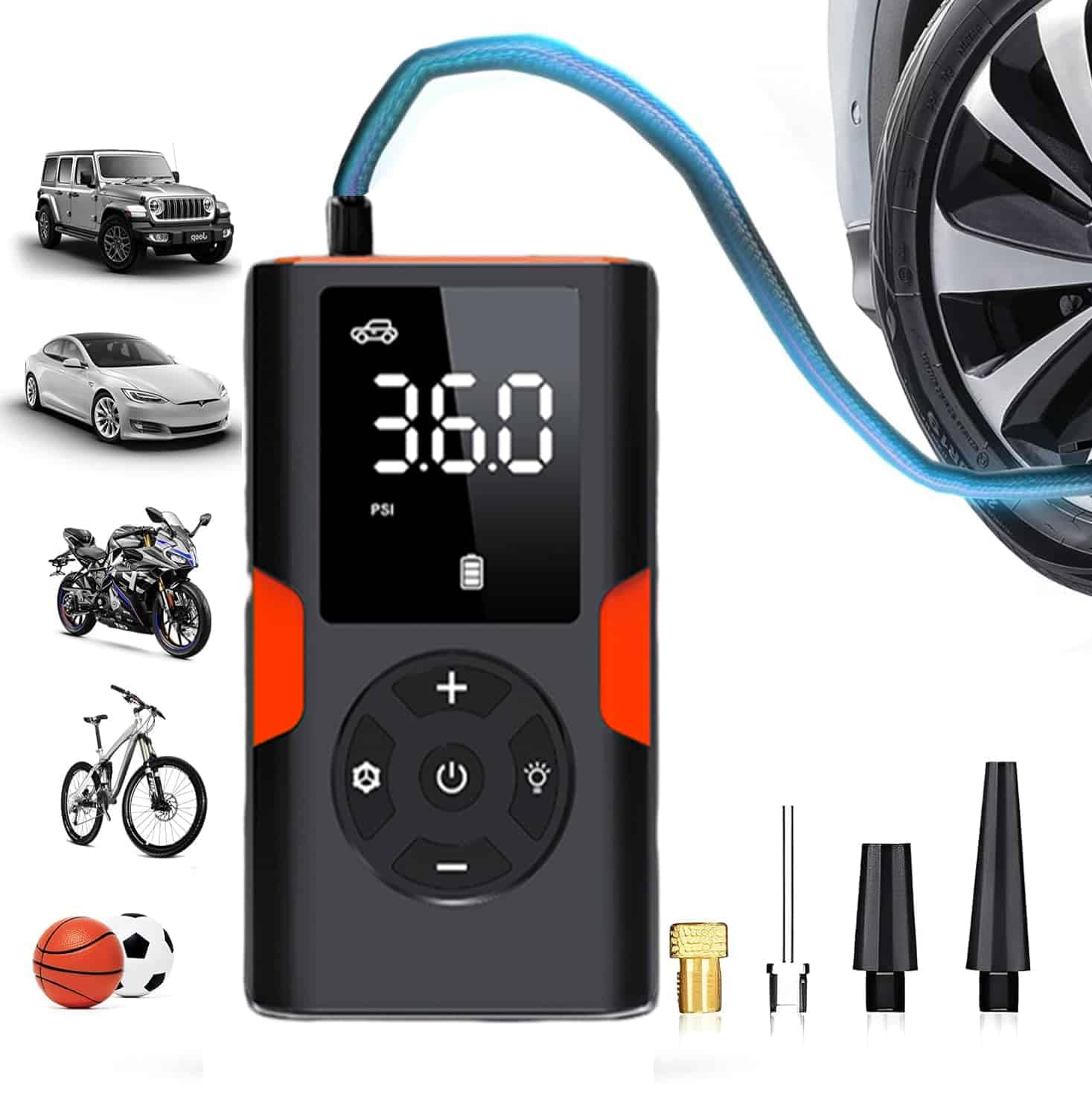 Inflador de neumáticos YACCA, Compresor de aire portátil