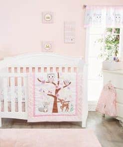 EVERYDAY KIDS Set de ropa de cama para cuna para niñas de 4