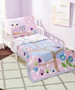 Set de Ropa de Cama para Niños de 4 Piezas - Búhos - Suave
