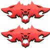 2pcs Emblemas de Manada de Lobos para -Negro Rojo