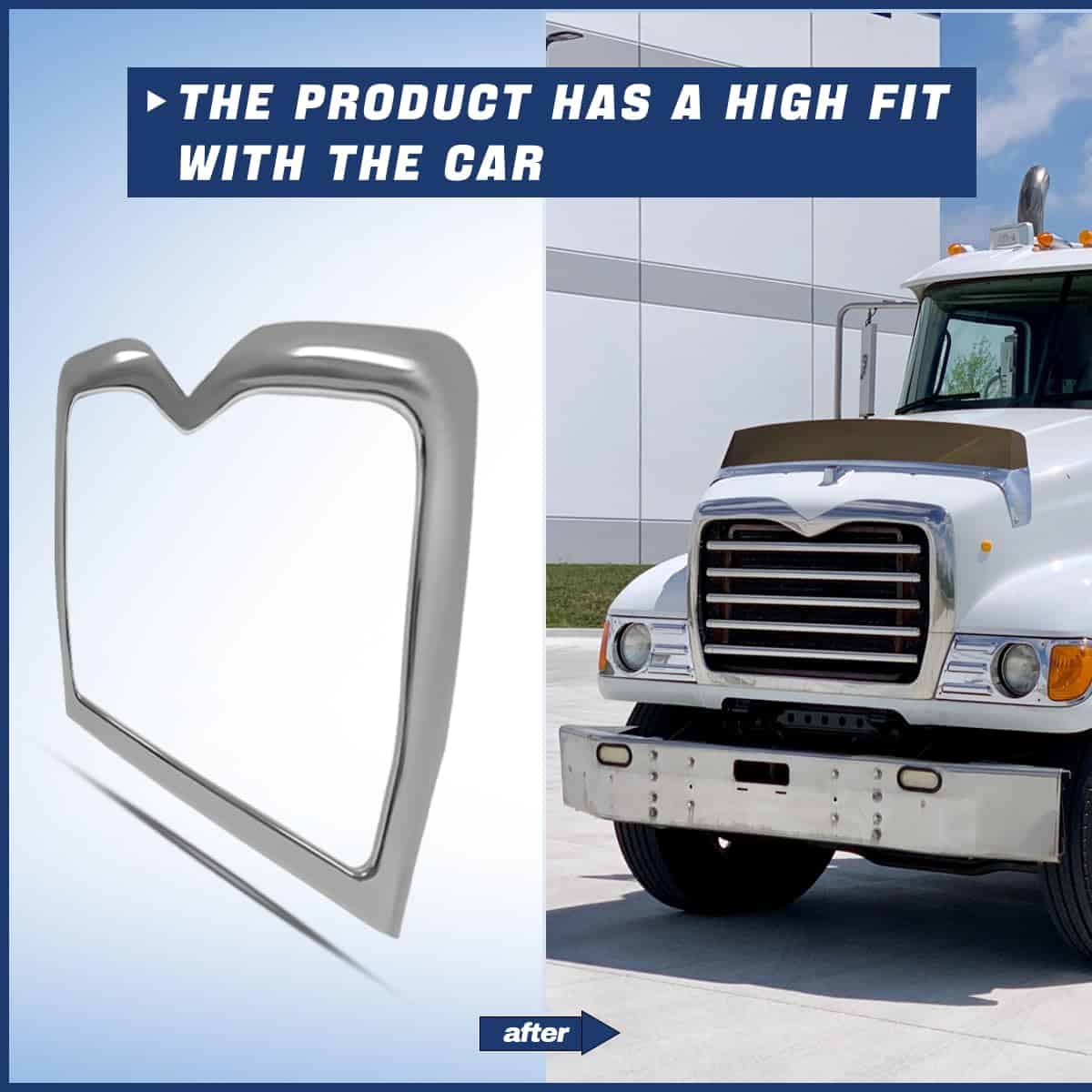 Marco de la parrilla cromada delantera para camiones - Imagen 4