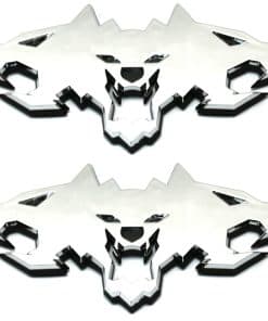 2pcs Emblemas de Lobo Logotipos de Puerta Lateral 3D