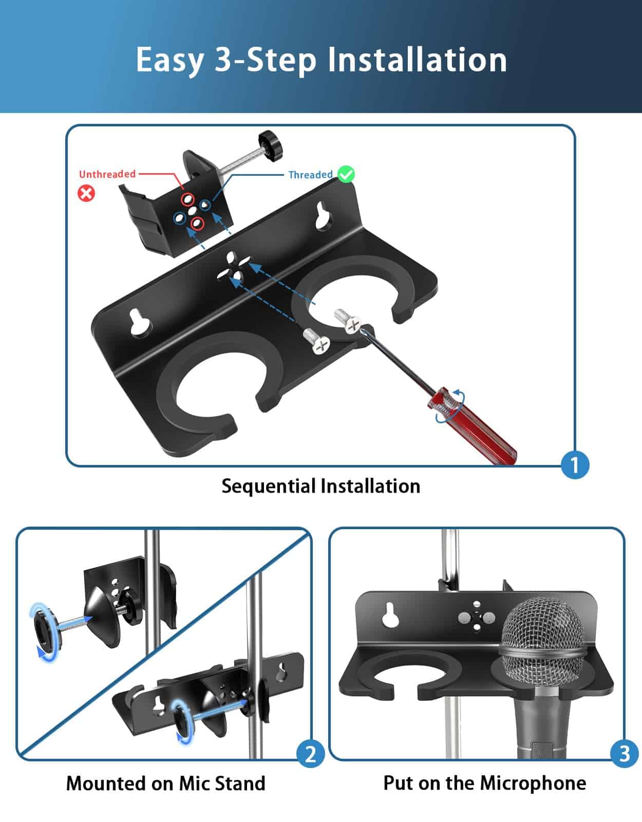 Sujeta Micrófonos Multiuso para Soporte de Micrófono y - Imagen 8