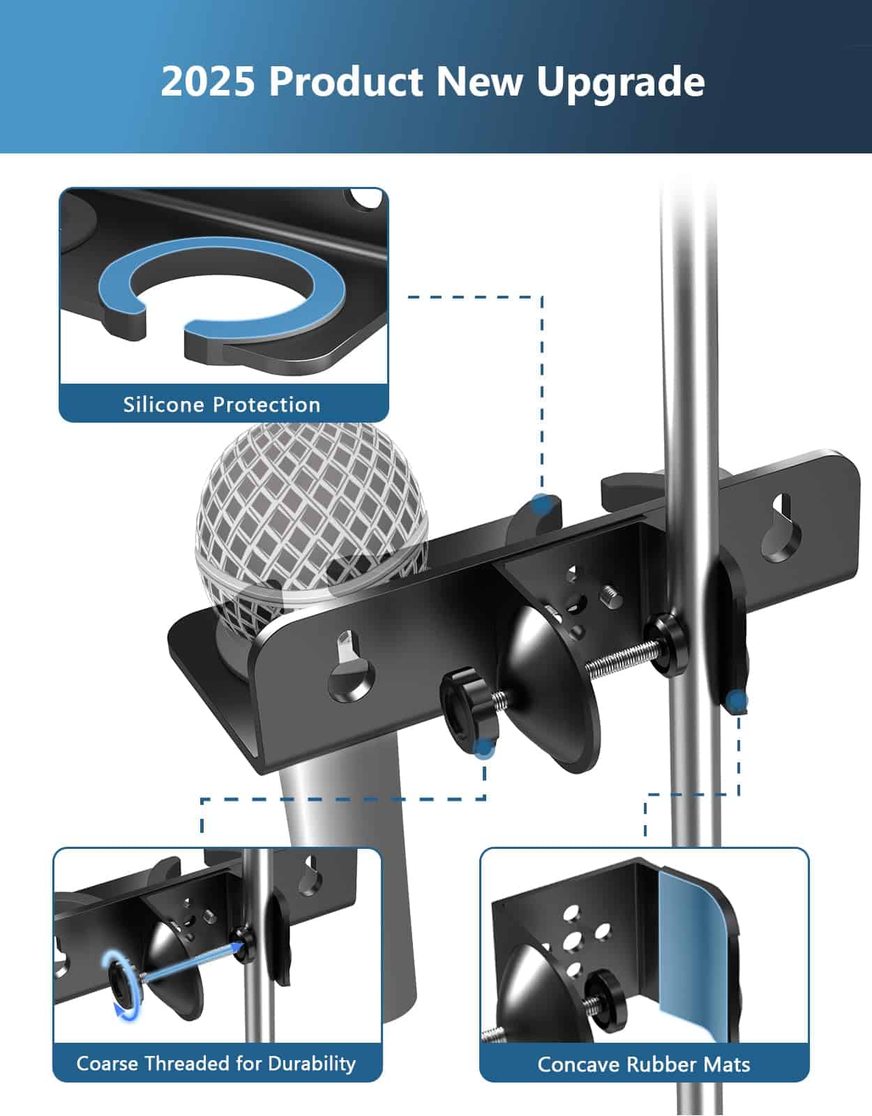 Sujeta Micrófonos Multiuso para Soporte de Micrófono y - Imagen 4