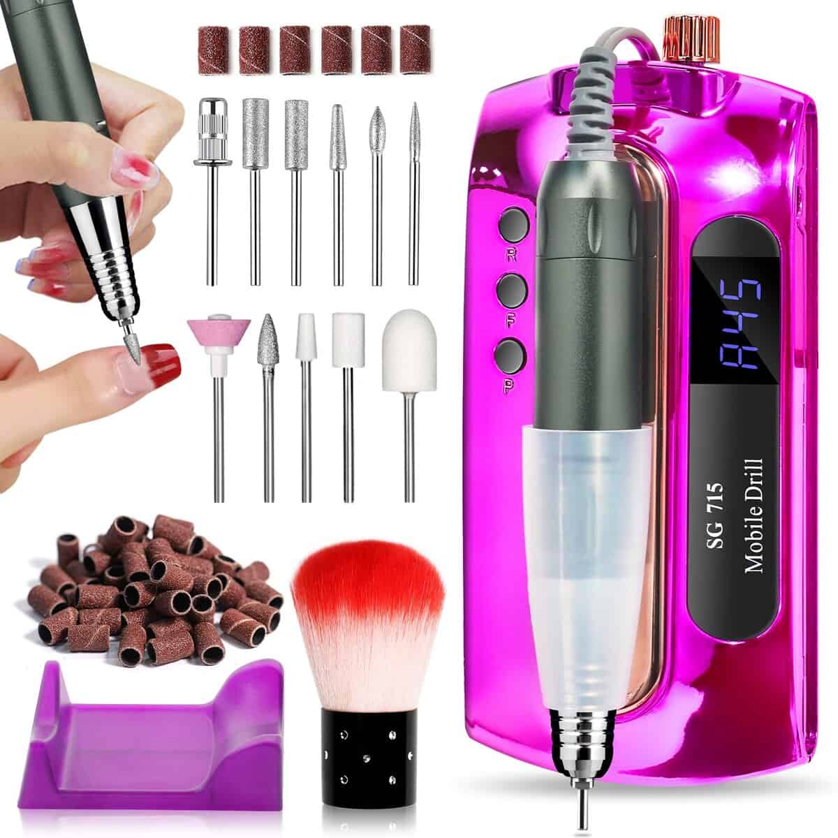 LimeGirl Nail Drill Professional 45000RPM, Lima de Uñas