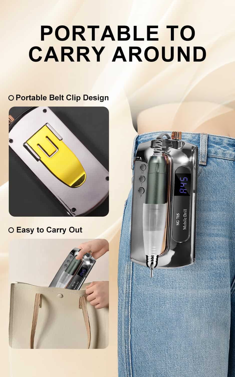 LimeGirl Taladro de Uñas Profesional 45000RPM, Lima - Imagen 6