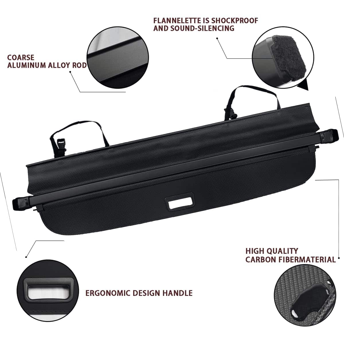 Cubierta de carga retráctil compatible con 2019-2024 Subaru - Imagen 3