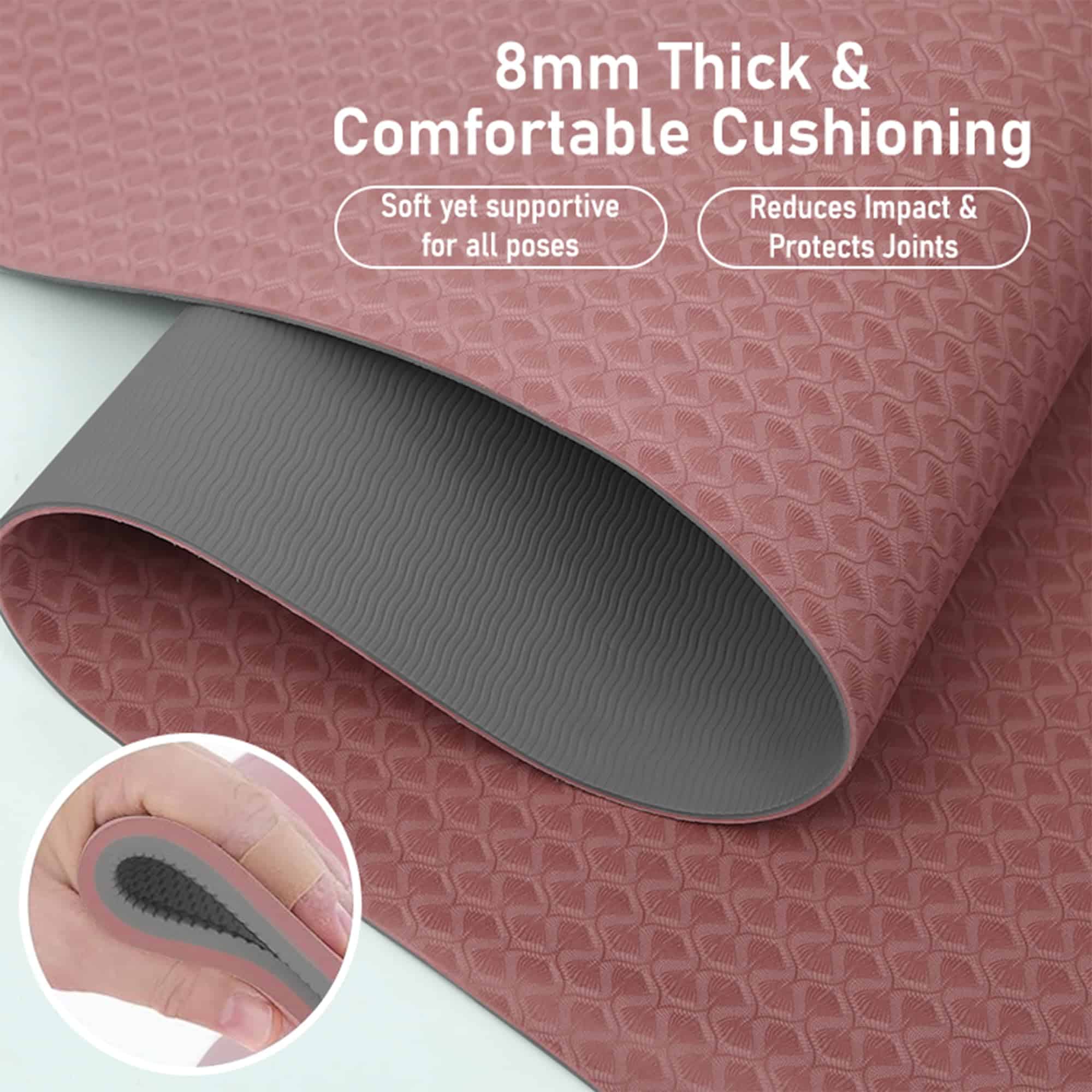 Tapete de Yoga TPE Ecológico - 183x61x0.8 cm, - Imagen 6