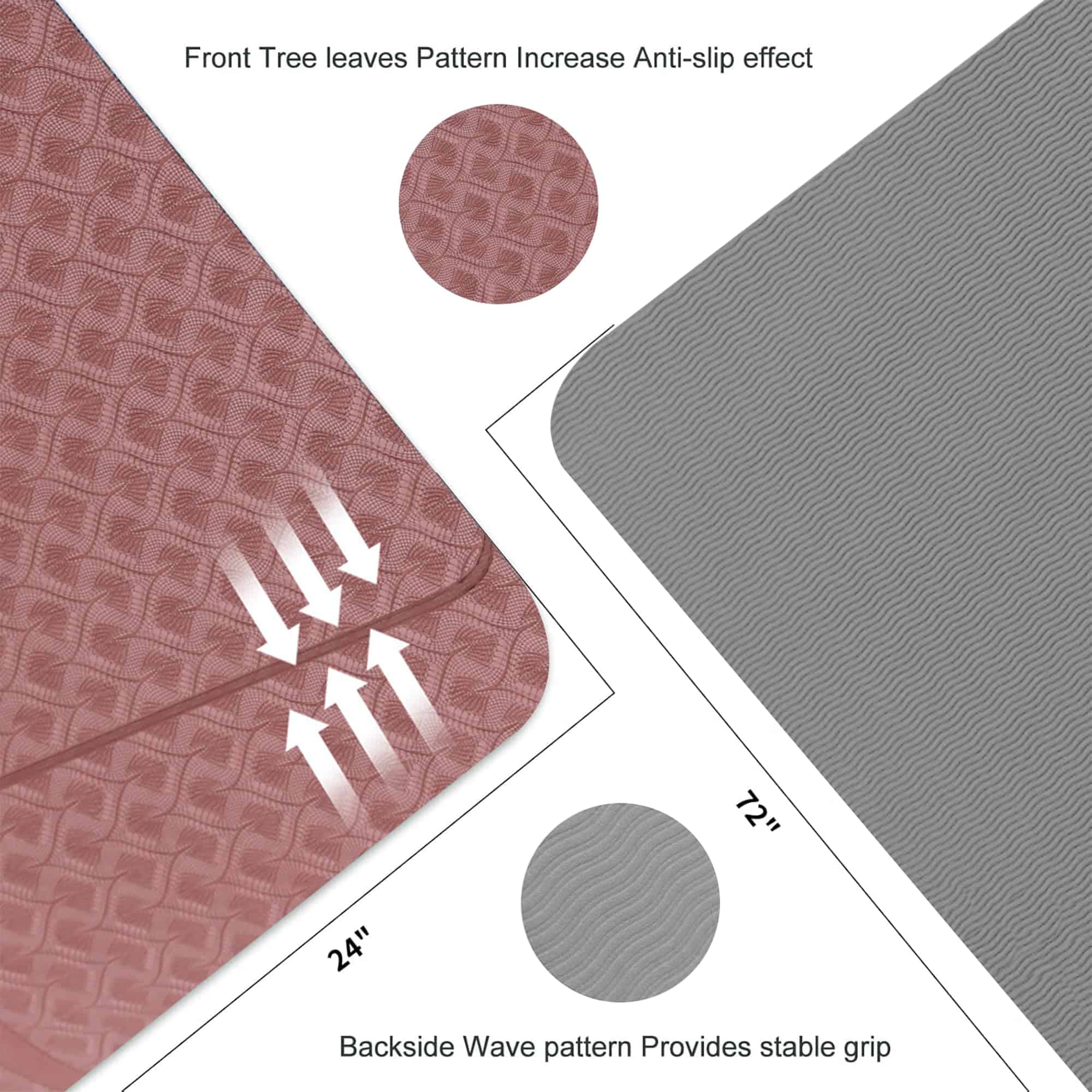 Tapete de Yoga TPE Ecológico - 183x61x0.8 cm, - Imagen 5