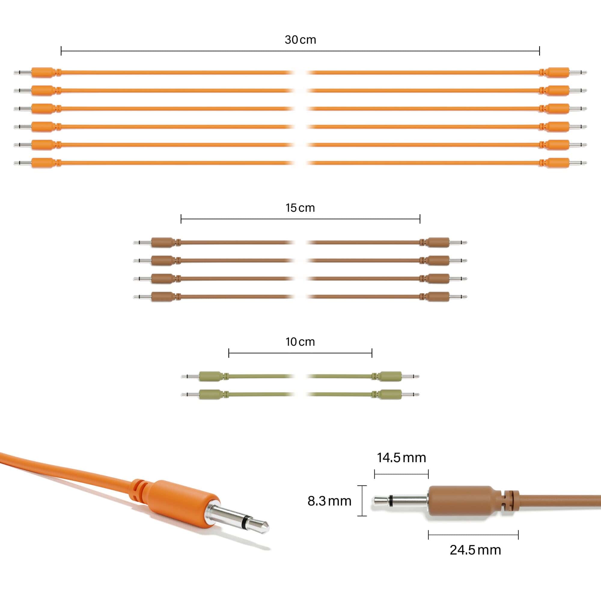 ExcelValley - Pack de 12 - Cables de Parche Modular Mono TS - Imagen 3