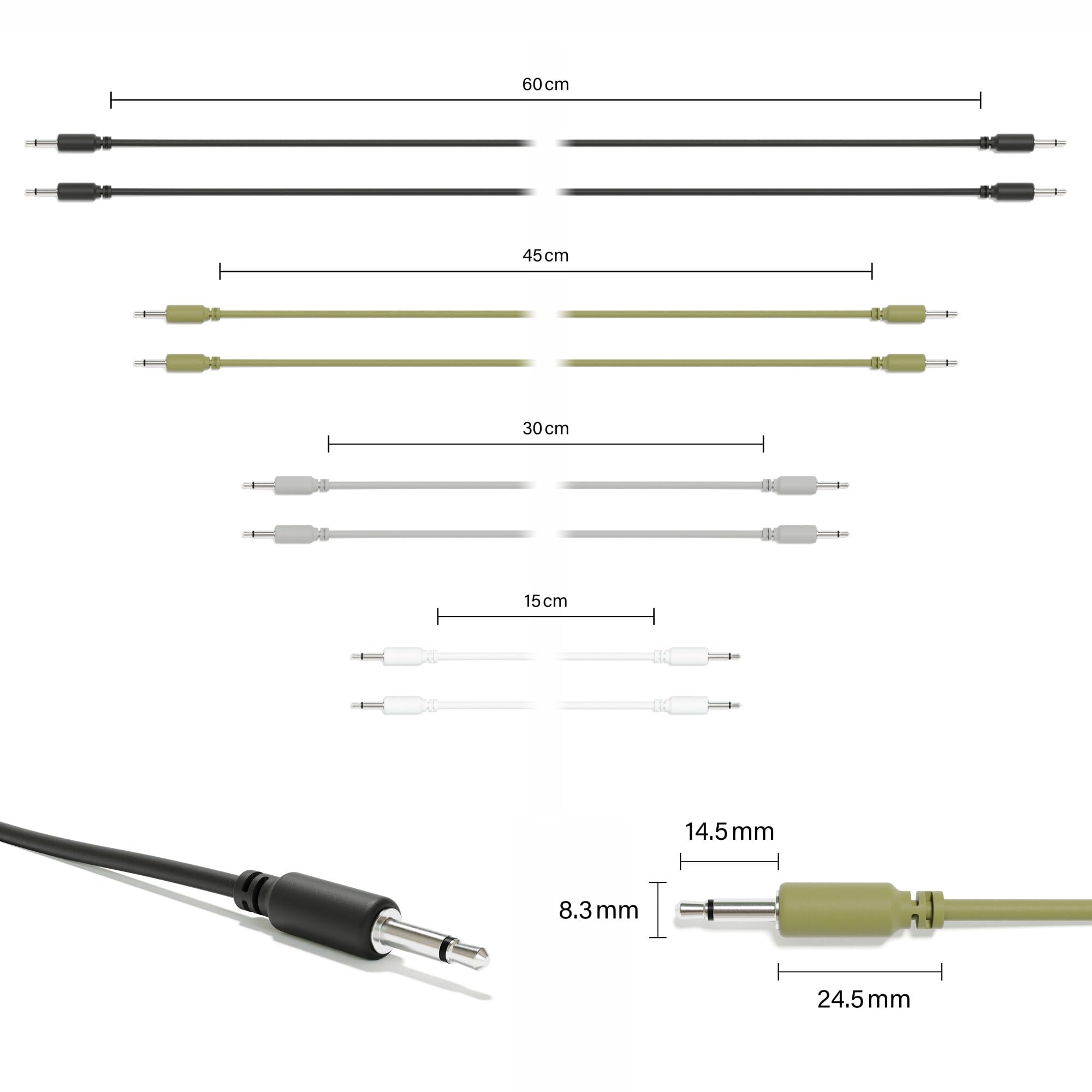 ExcelValley - Paquete de 8 - Cables de conexión mono - Imagen 3