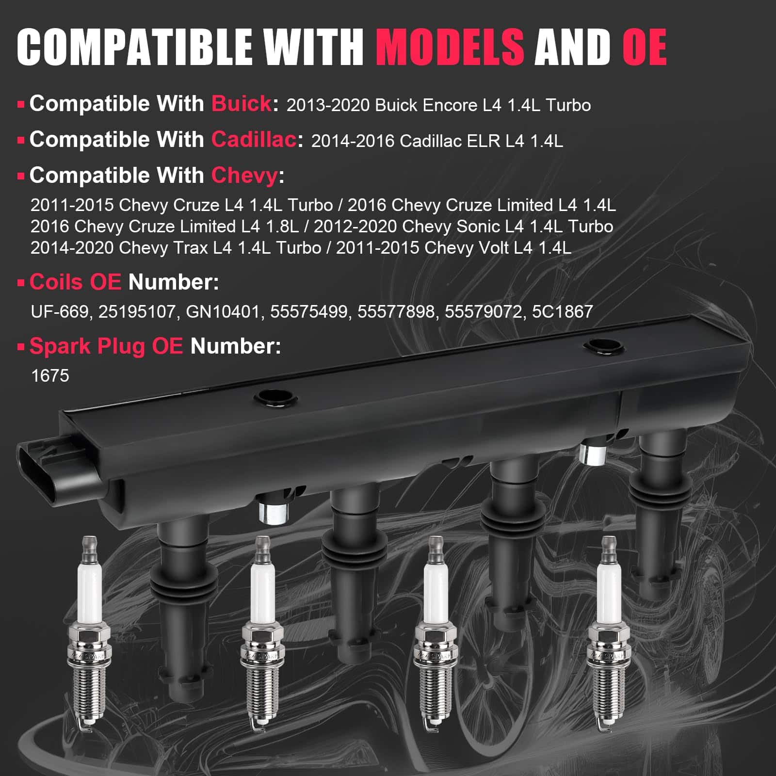 Bobina de Encendido y Bujía Compatible con Chevy Cruze - Imagen 8