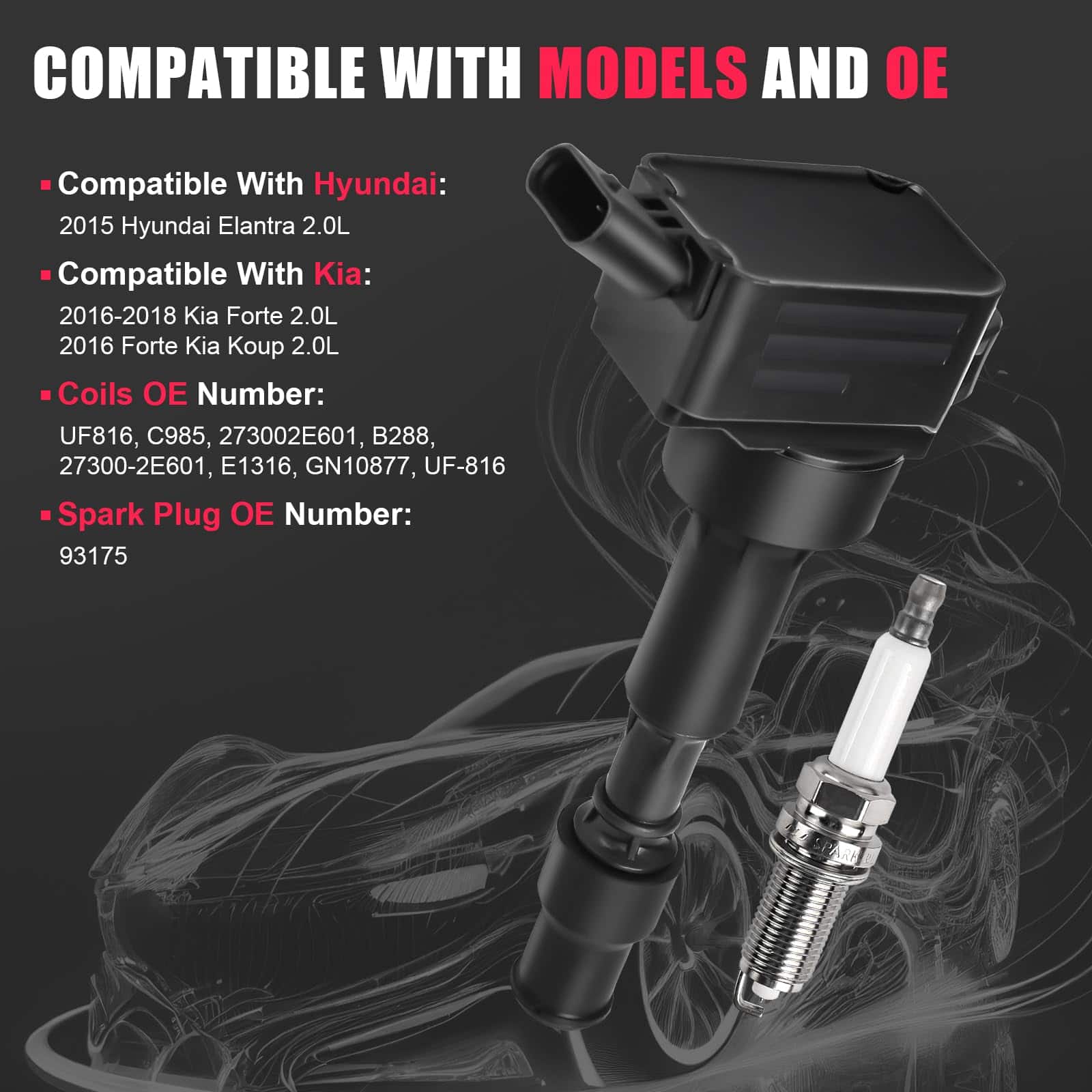 Paquete de 4 Bobinas de Encendido y Bujía Compatible con - Imagen 8