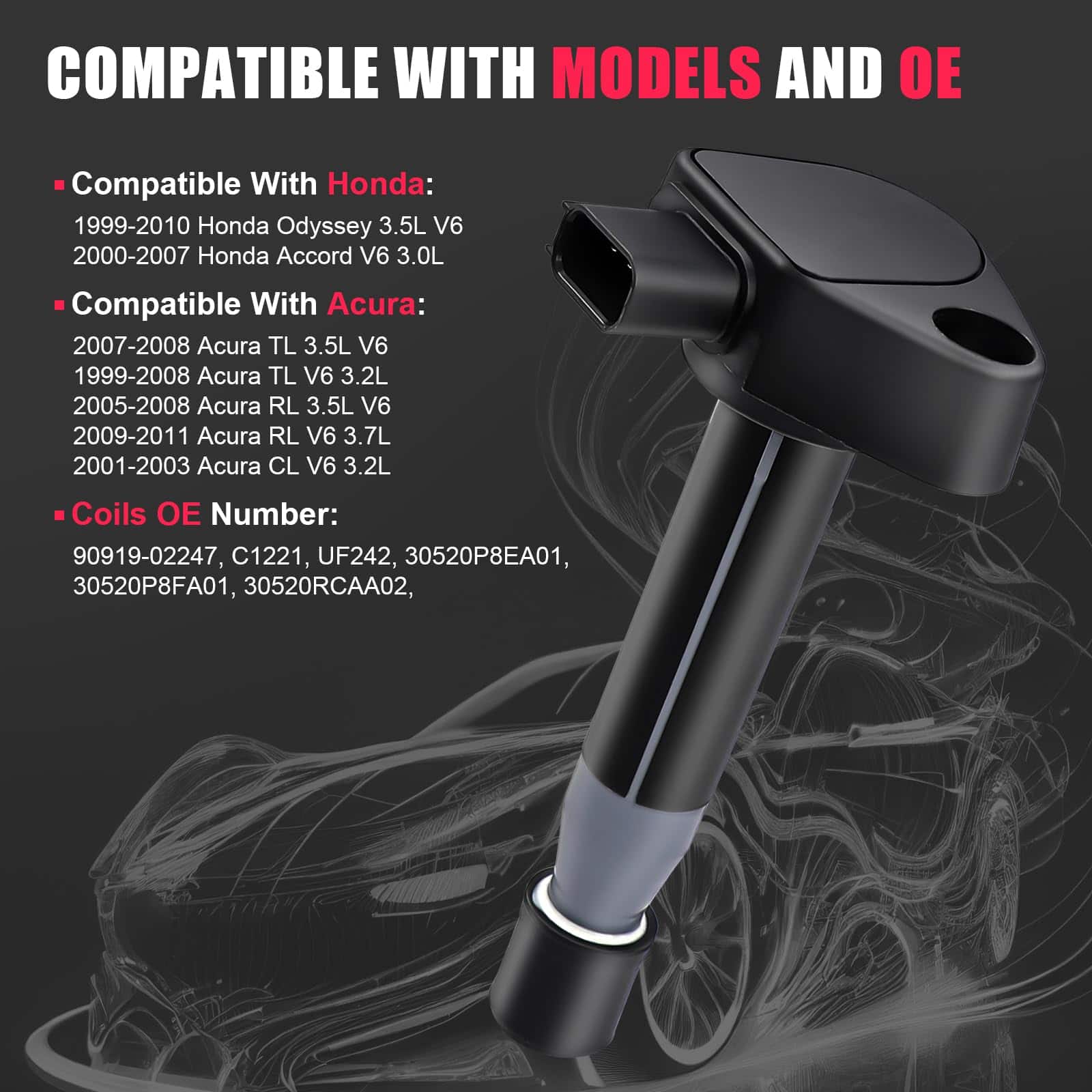 Paquete de 6 Bobinas de Encendido y Bujías Compatible con - Imagen 8