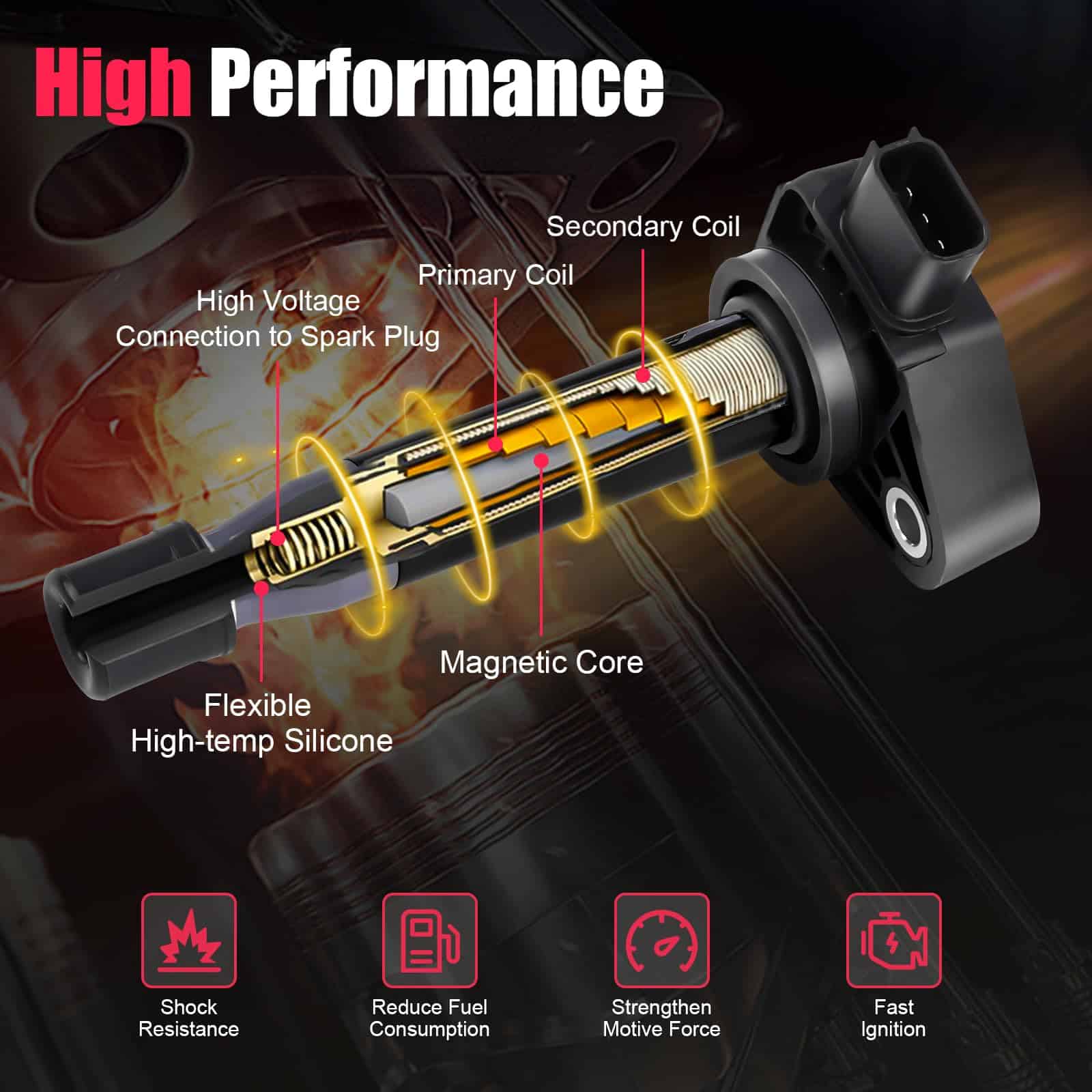 Paquete de 6 Bobinas de Encendido y Bujías Compatible con - Imagen 3
