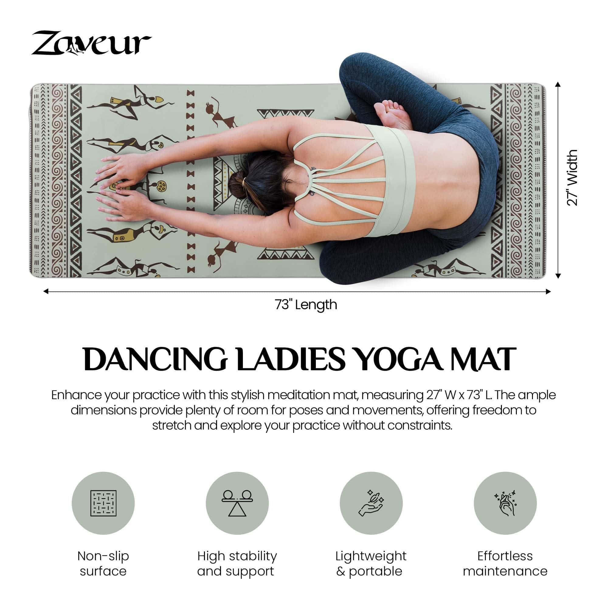 Tapete de Yoga de Ante Zaveur Dancing Ladies - 27" W x 72" - Imagen 3