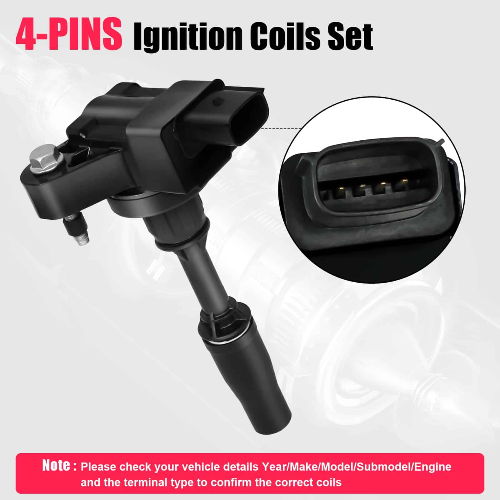 Conjunto de 4 bobinas de encendido y bujías para Buick - Imagen 7