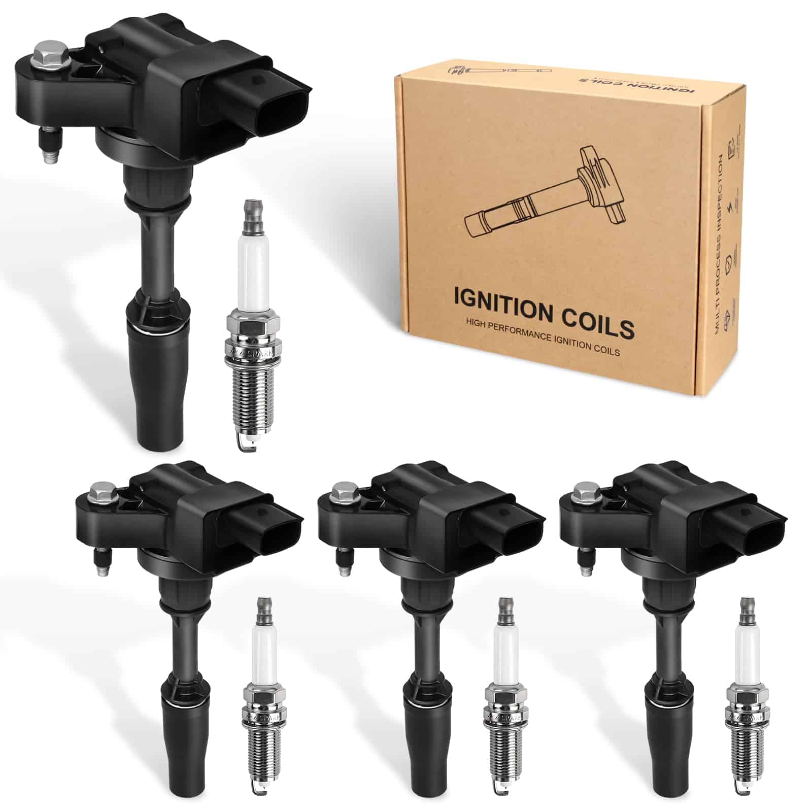 Conjunto de 4 bobinas de encendido y bujías para Buick