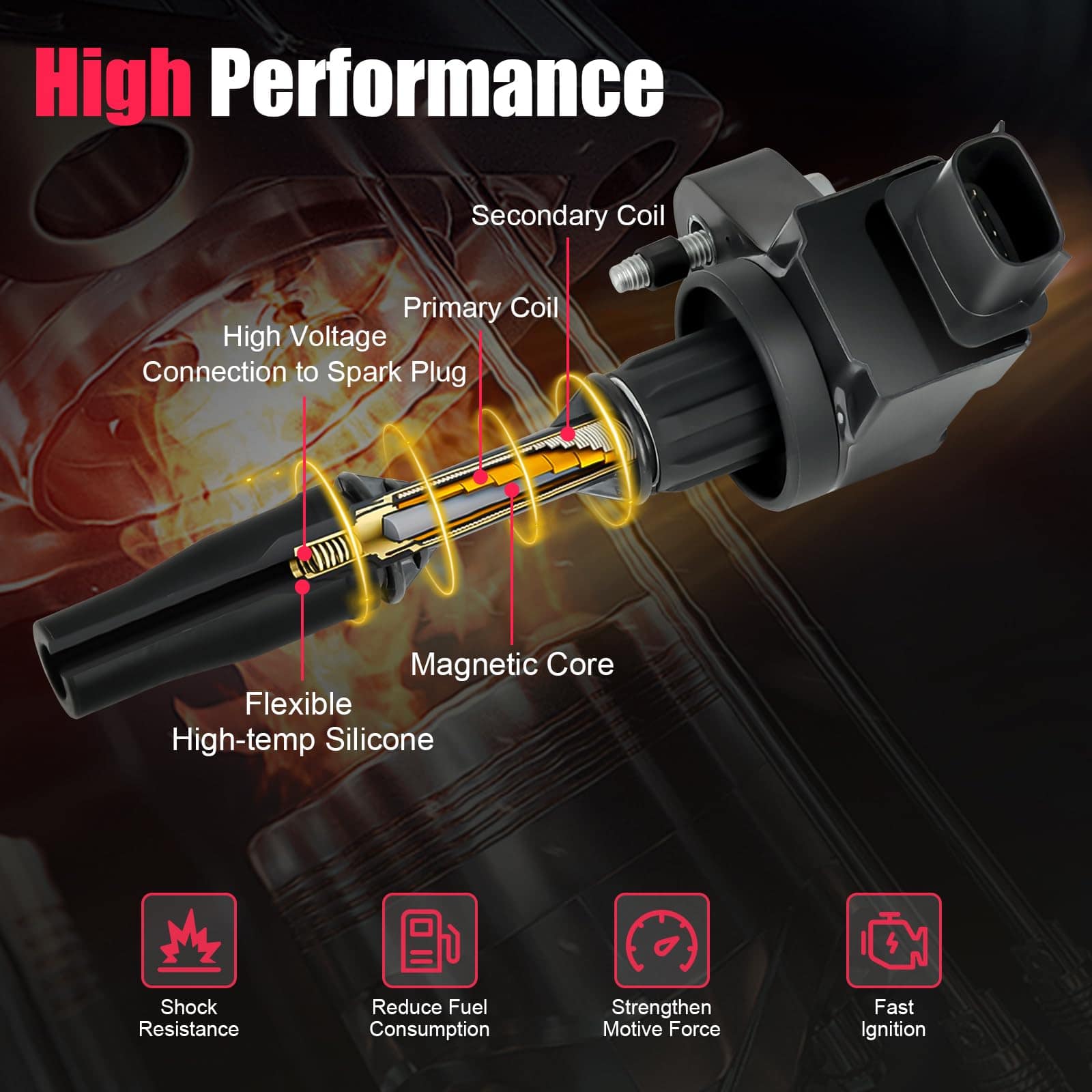 Conjunto de 4 bobinas de encendido y bujías para Buick - Imagen 3