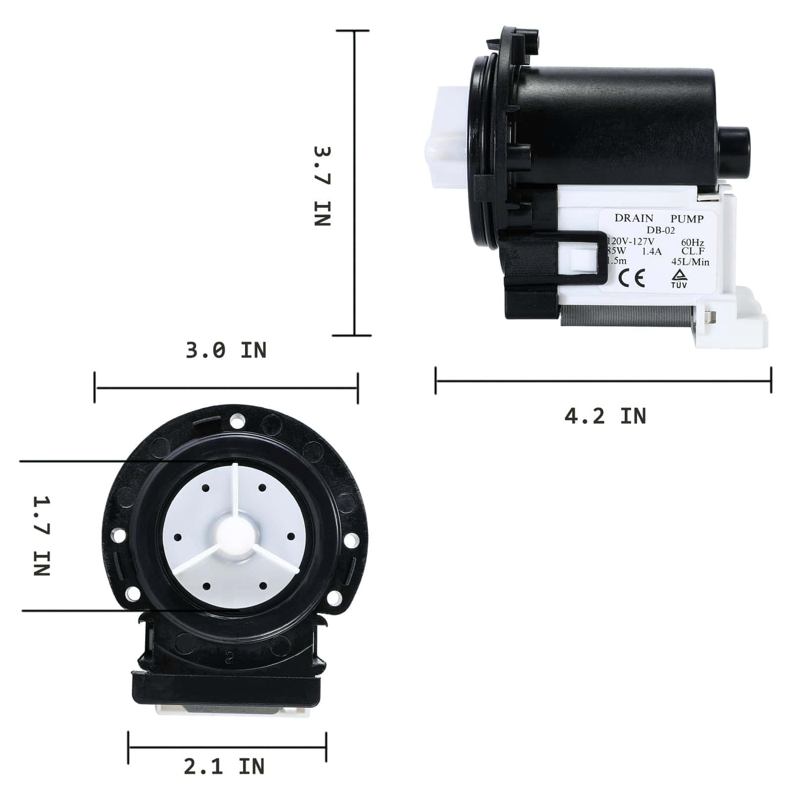 Motor de Bomba de Drenaje para Lavadora LG WM2016CW - Imagen 3