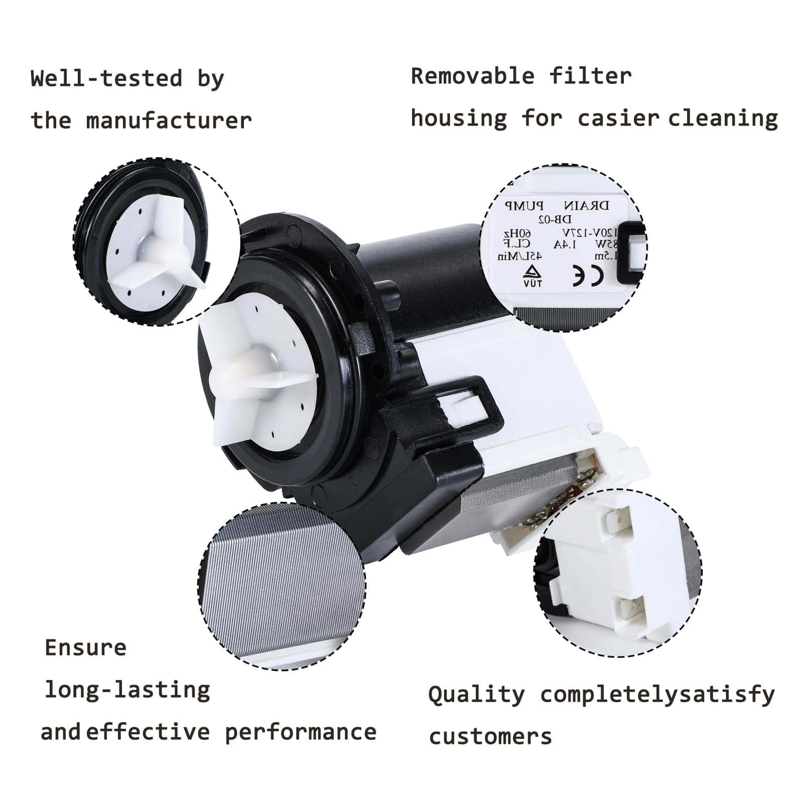 Motor de Bomba de Drenaje para Lavadora LG WM2016CW - Imagen 4