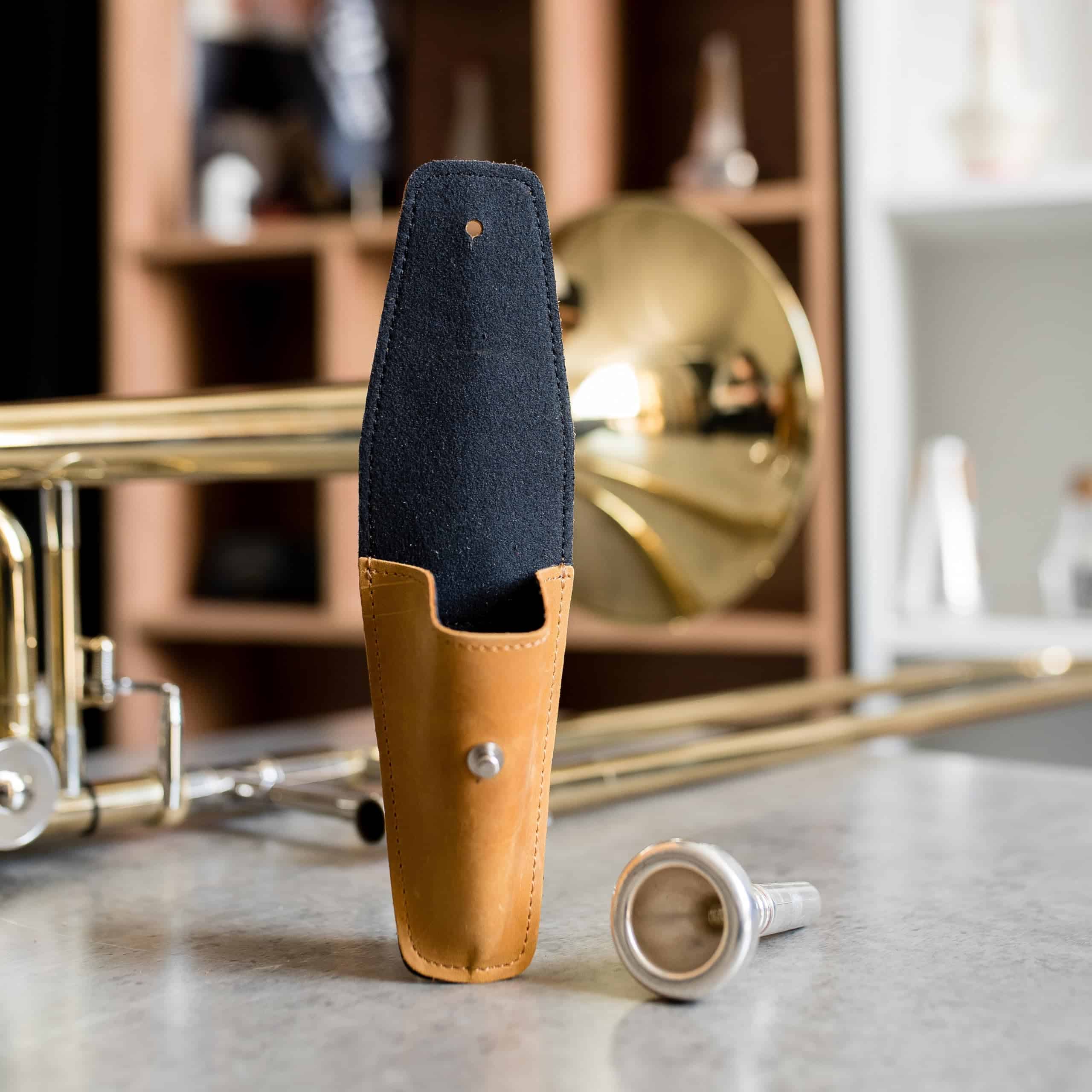 Porta boquillas de trombón/eufonio. Estuche de cuero - Imagen 5