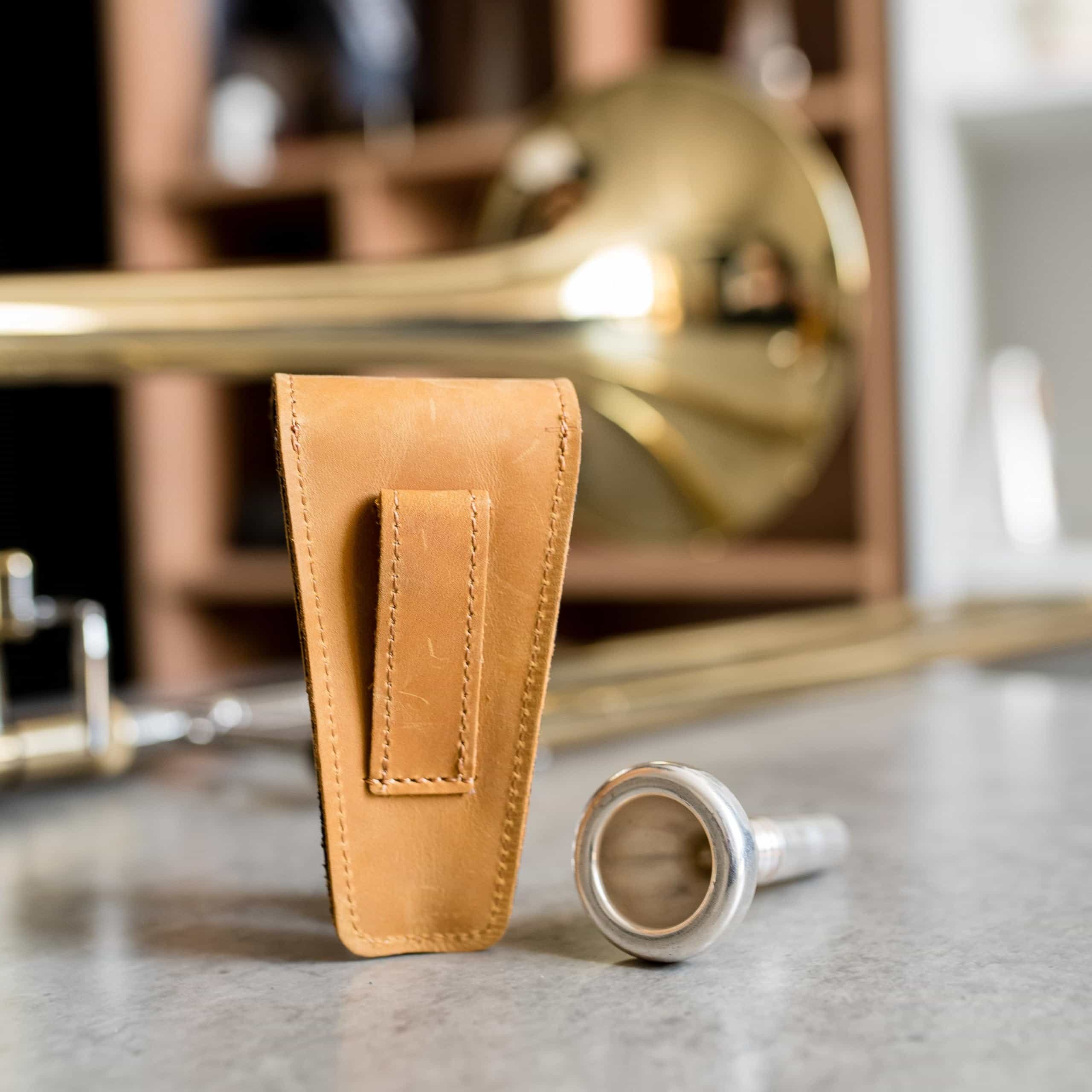 Porta boquillas de trombón/eufonio. Estuche de cuero - Imagen 4