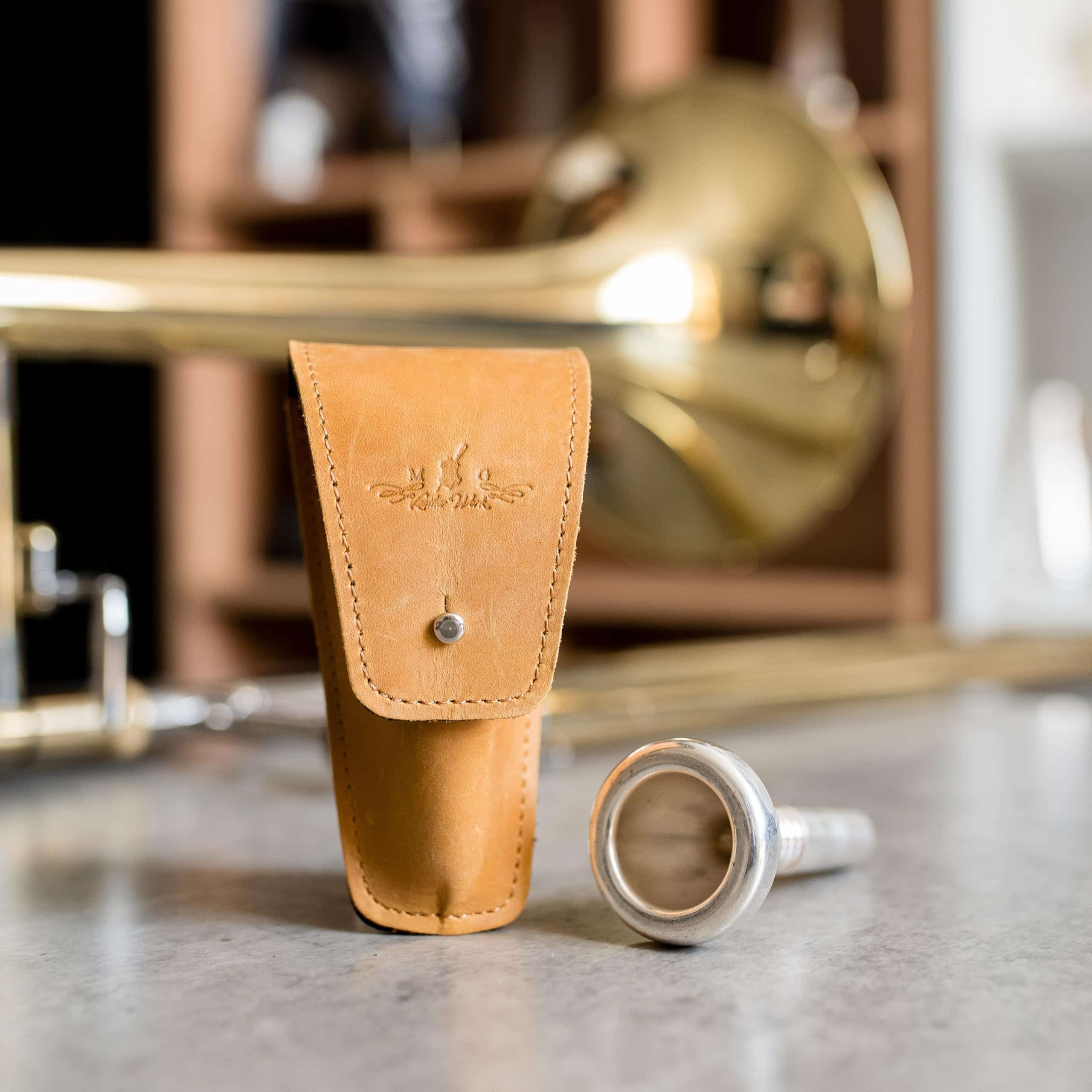 Porta boquillas de trombón/eufonio. Estuche de cuero - Imagen 3