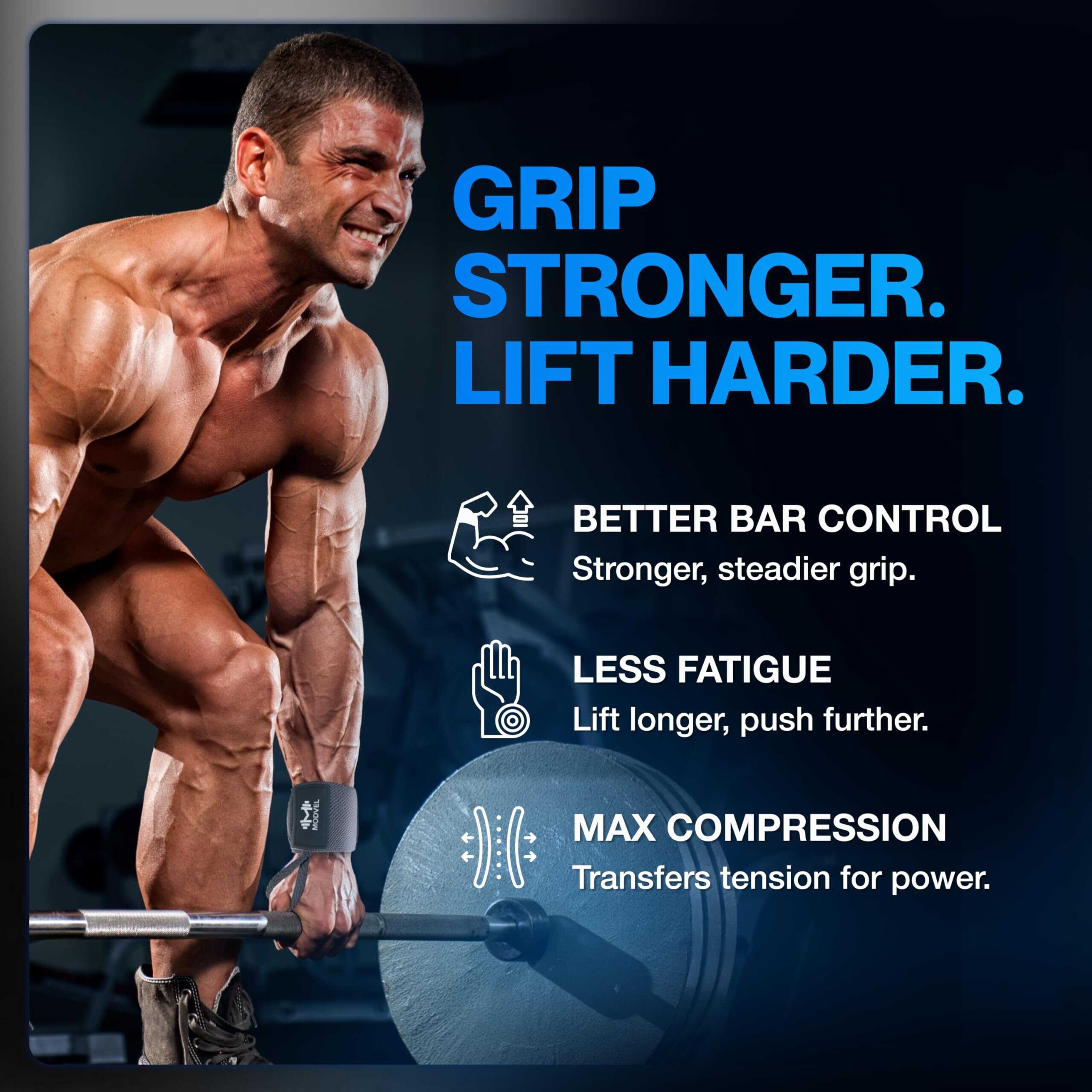 Vendas de Muñeca Ajustables Modvel -Gris Oscuro - Imagen 5