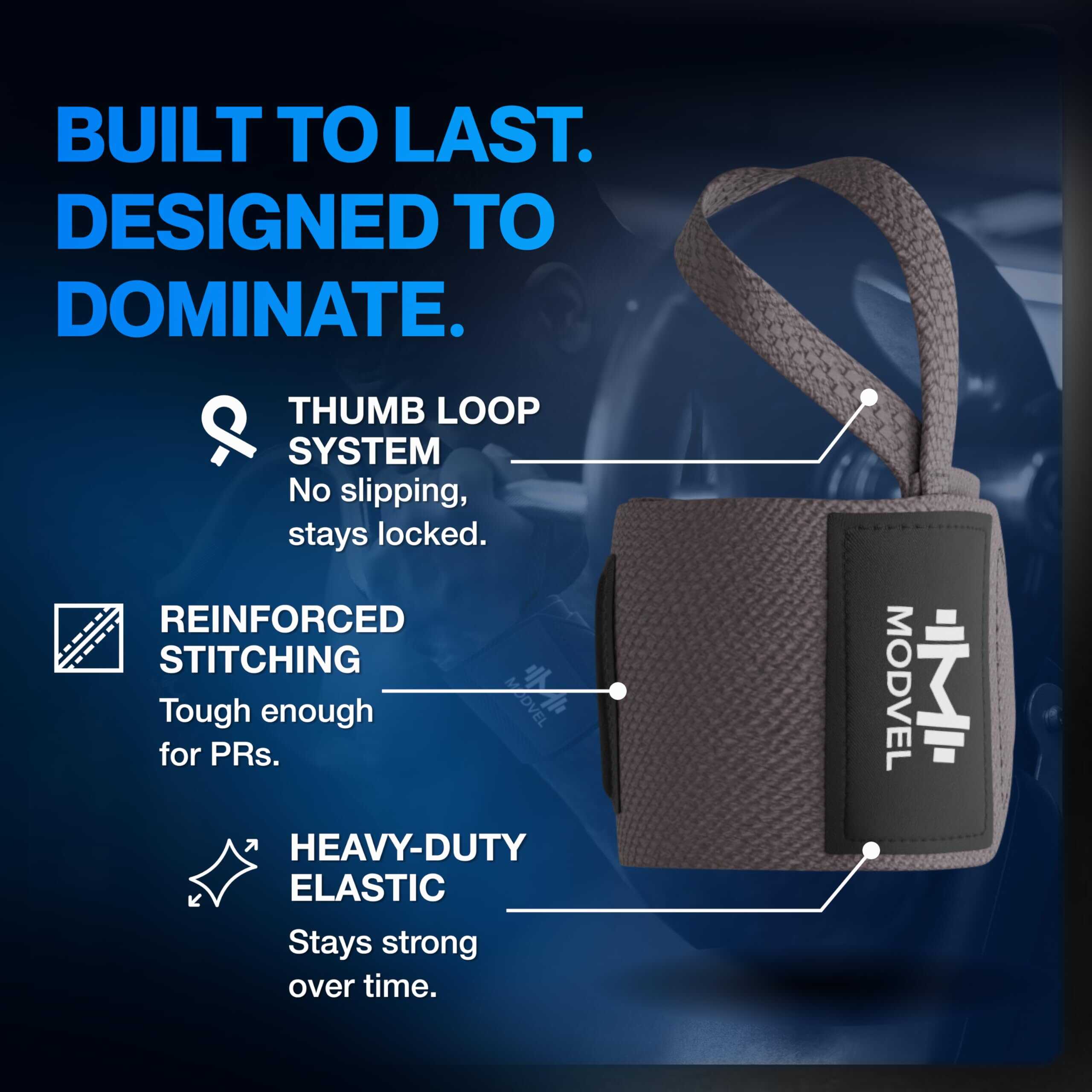 Vendas de Muñeca Ajustables Modvel -Gris Oscuro - Imagen 4