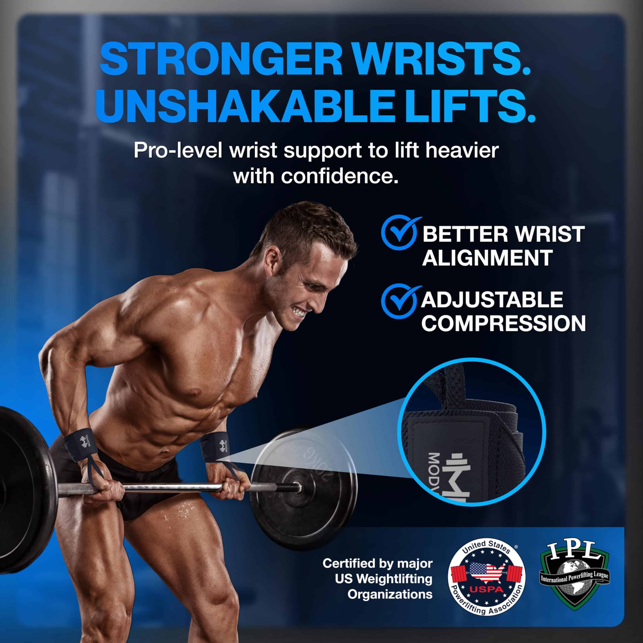 Vendas de Muñeca Ajustables Modvel -Azul Oscuro - Imagen 8