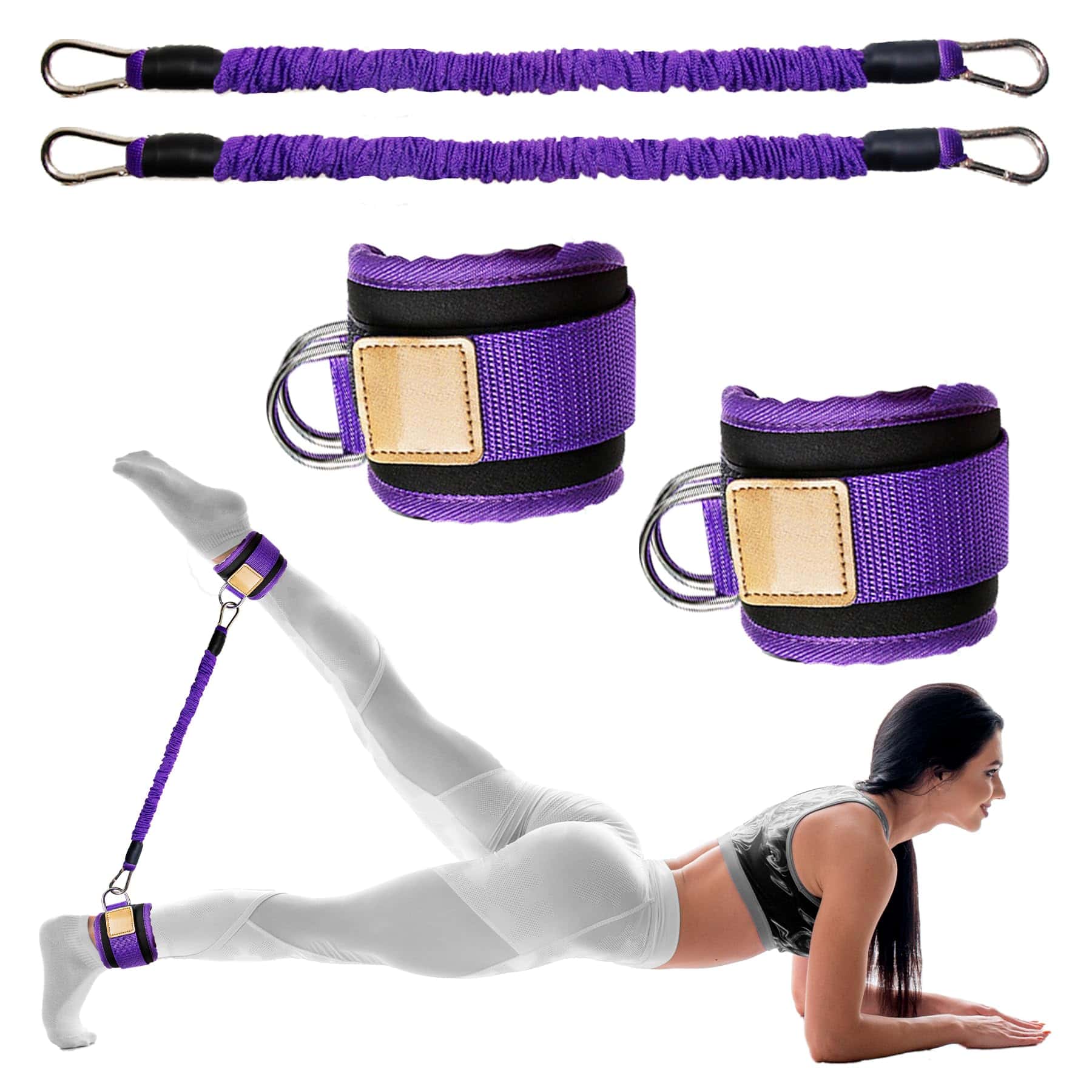 Bandas de Resistencia para Tobillo con -Morado - 50lb