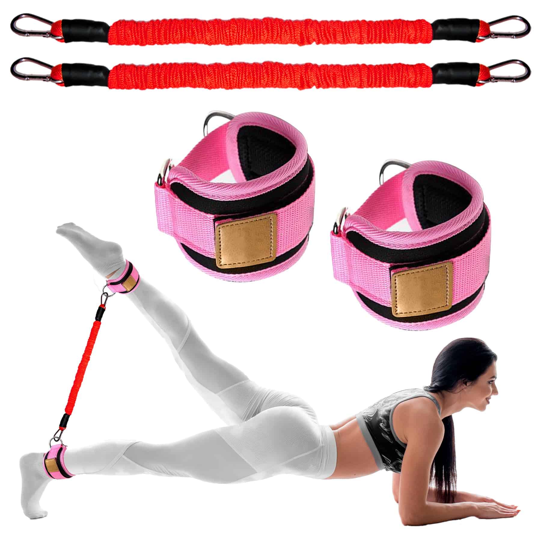 Bandas de Resistencia para Tobillo con -Rojo-80lb