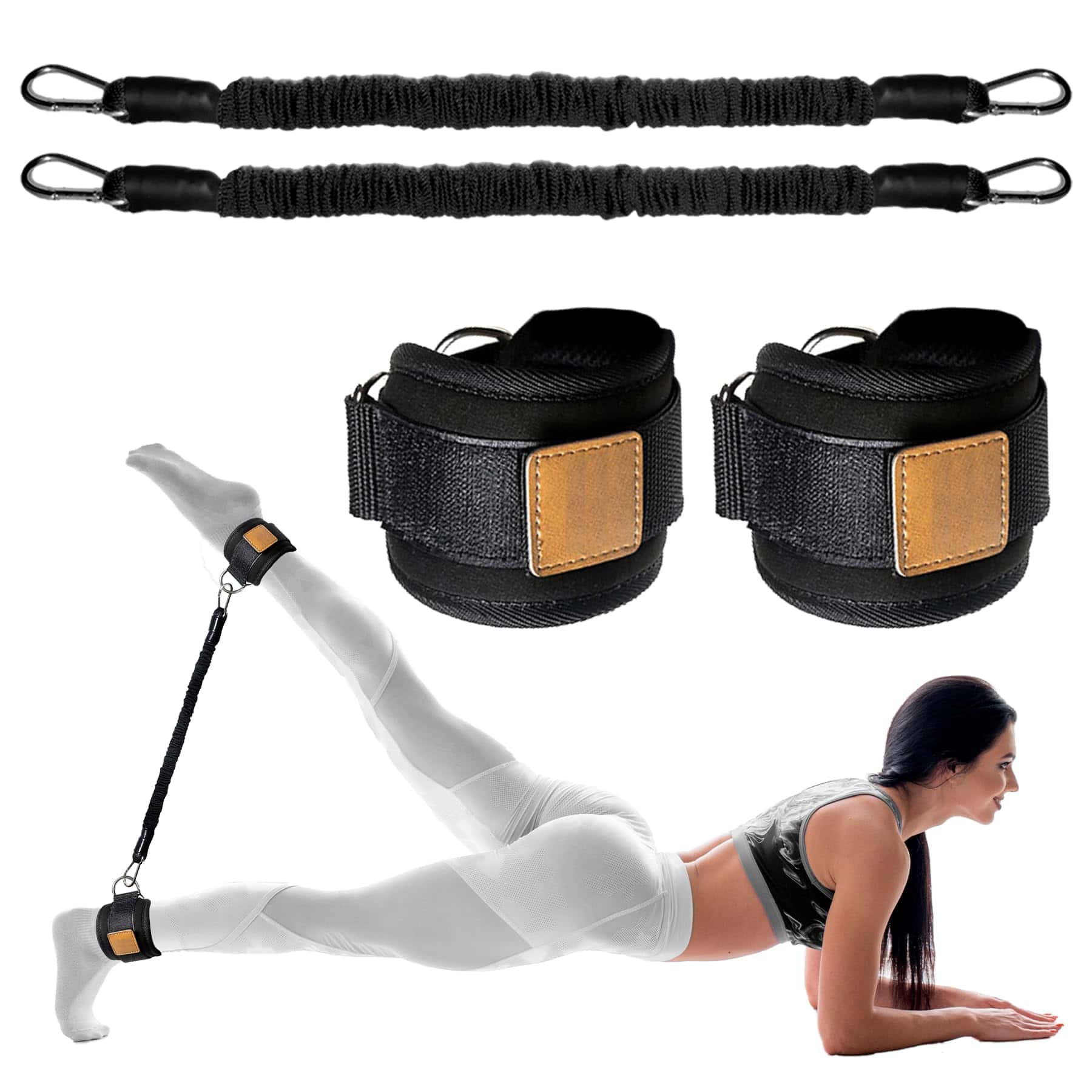 Bandas de Resistencia para Tobillo con -Negro-60lb