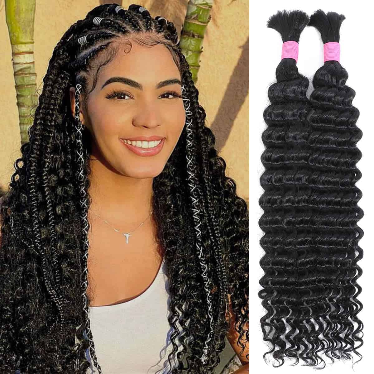 Cabello para Trenzas Bohemias 20 Pulgadas 2 Paquetes 100g