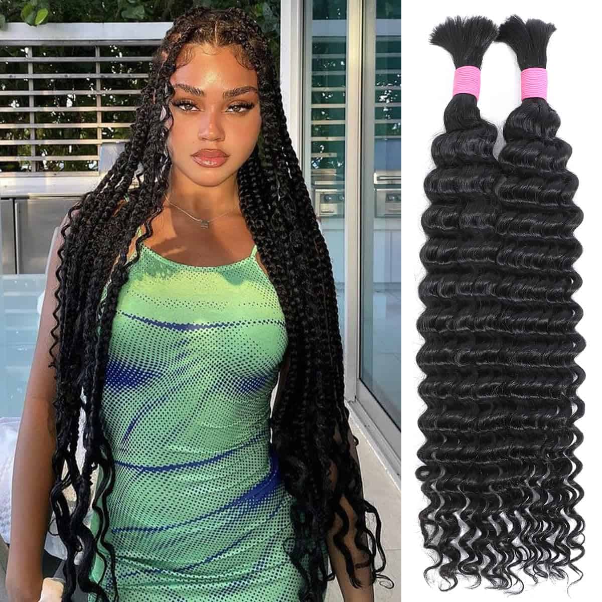 Cabello para trenzas de pelo humano para trenzas boho 22