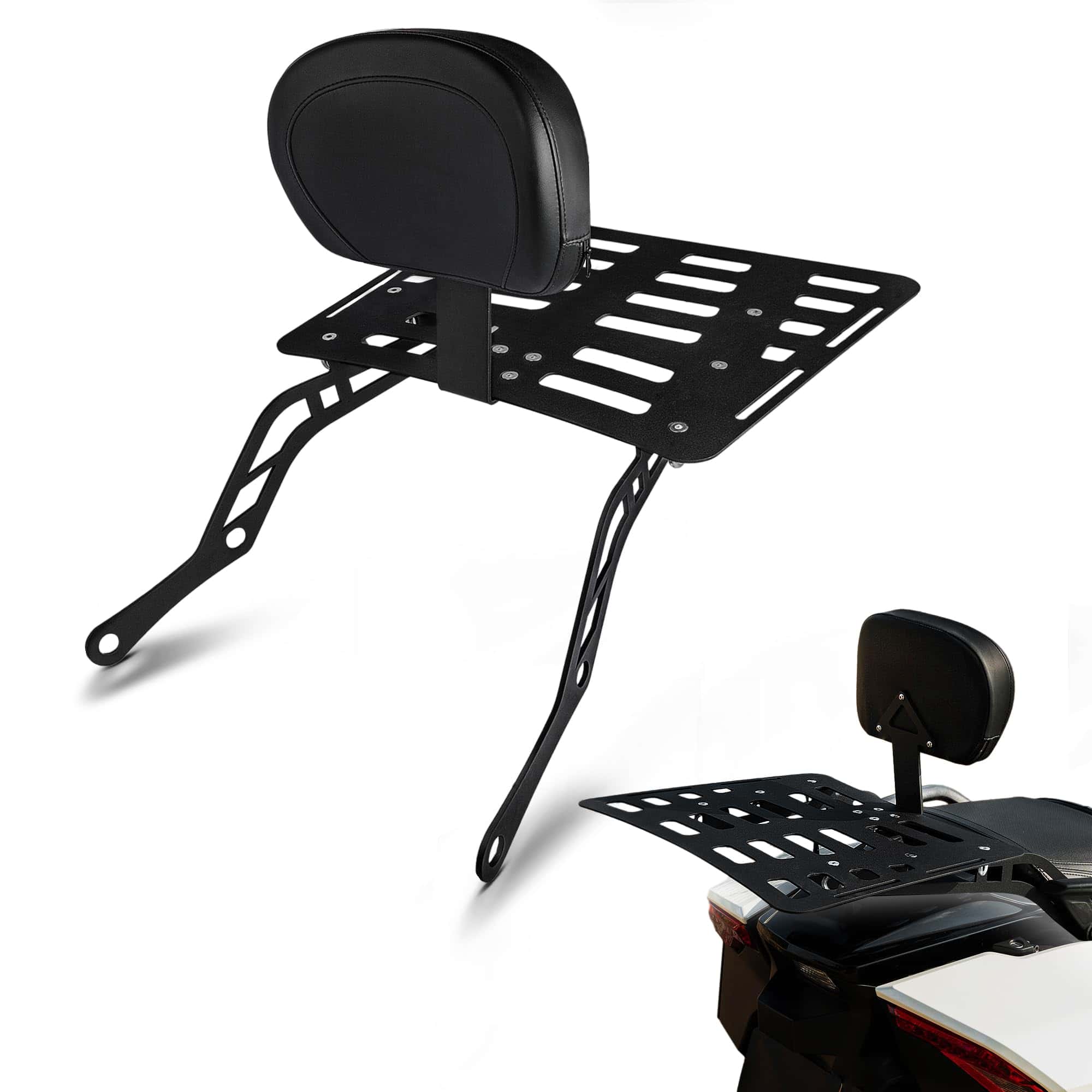 Respaldo desmontable para pasajeros con parrilla de