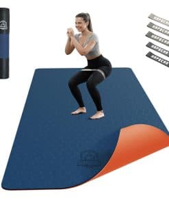 Tapete de Yoga Grande HAPBEAR - 72"x36"x6mm -Azul Marino/Nar