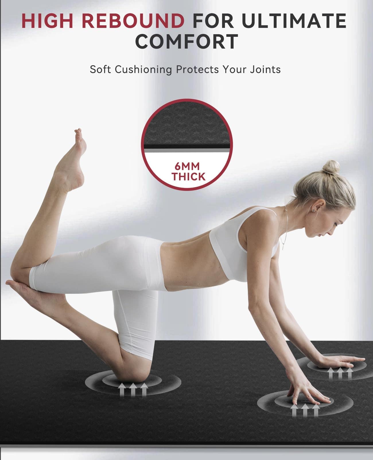 Tapete Grande de Yoga HAPBEAR - 72"x36"x6mm (1/4 pulgadas), - Imagen 5