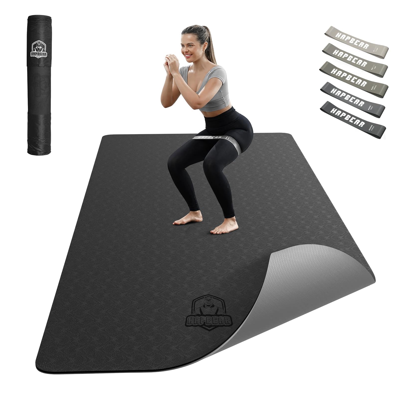 Tapete Grande de Yoga HAPBEAR - 72"x36"x6mm (1/4 pulgadas),